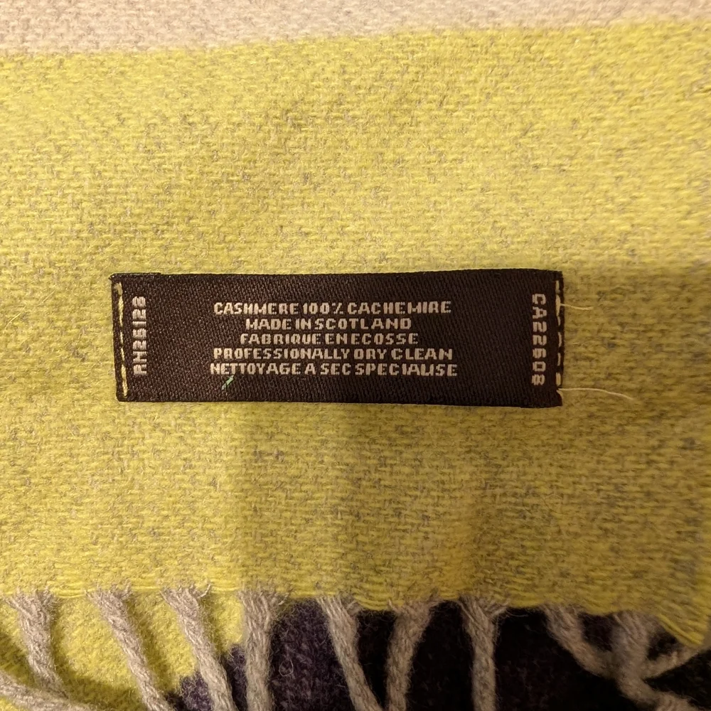 Vintage Coach Cashmere Striped Scarf Shawl Wrap